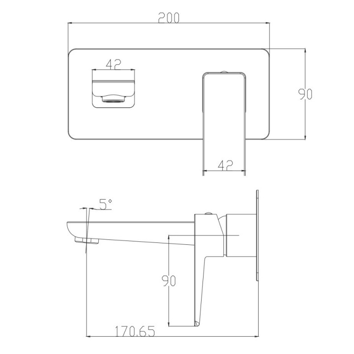 Bateria umywalkowa podtynkowa Omnires Parma czerń