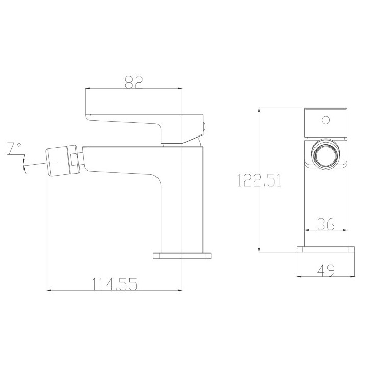 Bateria bidetowa Omnires Parma czarny mat