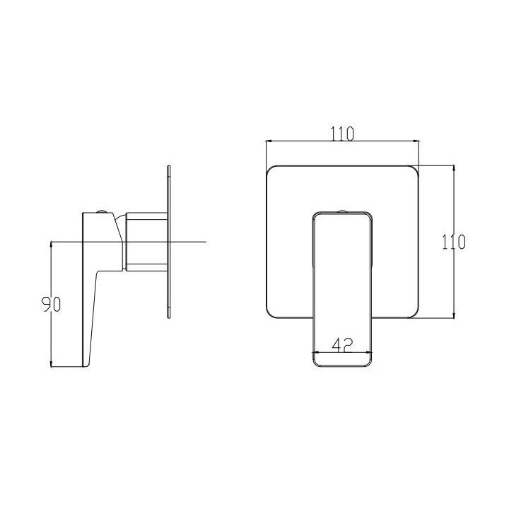 Bateria Prysznicowa podtynkowa 1-wyjście Omnires Parma czarny mat