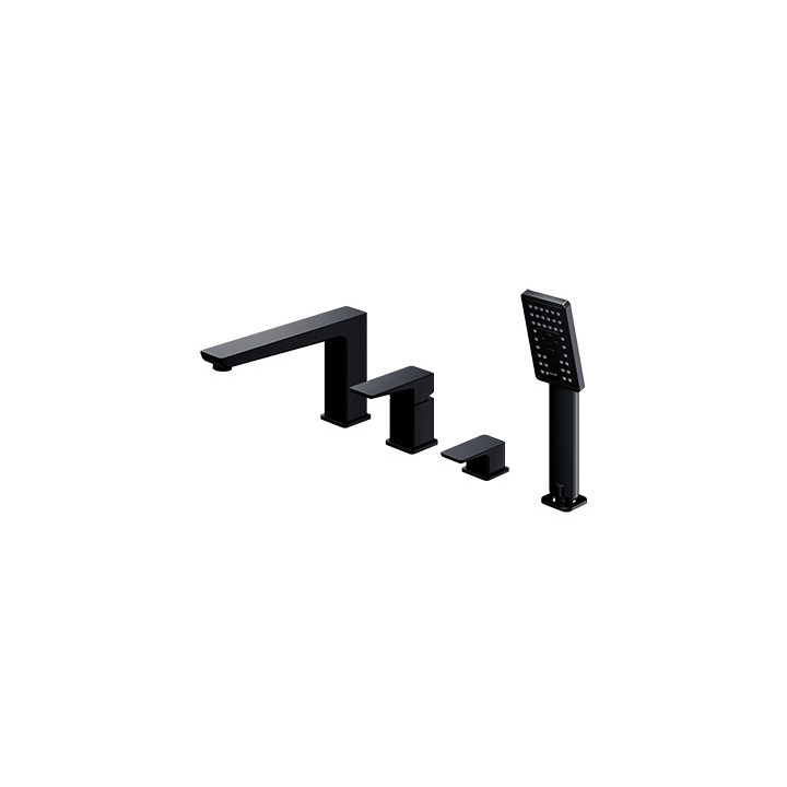 Bateria wannowa 4-otworowa Omnires Parma czarny mat