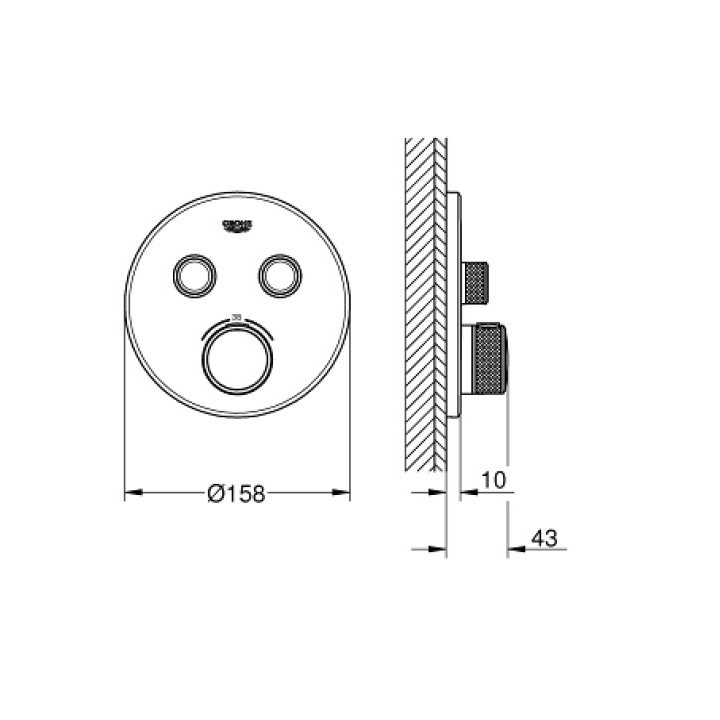 Bateria termostatyczna Grohe SmartControl do obsługi dwóch wyjść wody