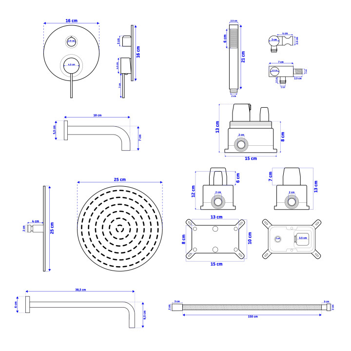 Bateria umywalkowa Rea Sonic Black - czarna
