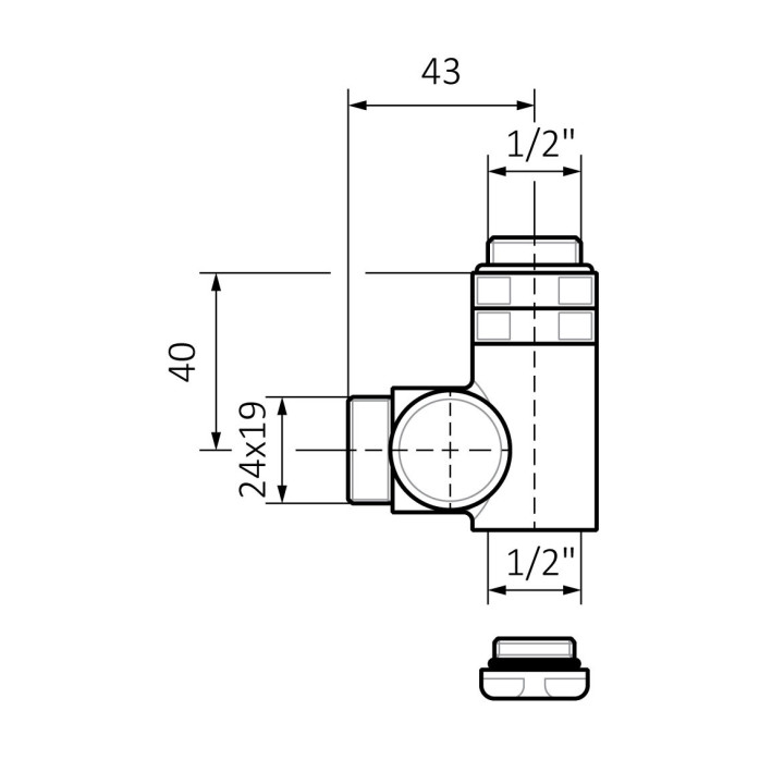 Zawór zintegrowany Terma Technologie satyna- sanitbuy.pl