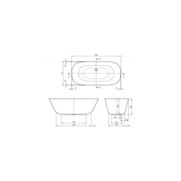 Wanna Villeroy&Boch Theano, wolnostojąca, 155x75cm, biały alpejski