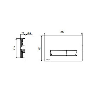 Przycisk spłukujący WC, Excellent Platto, chrom