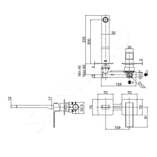 Bateria umywalkowa Paffoni Elle, podtynkowa, zespolona, 150mm, chrom