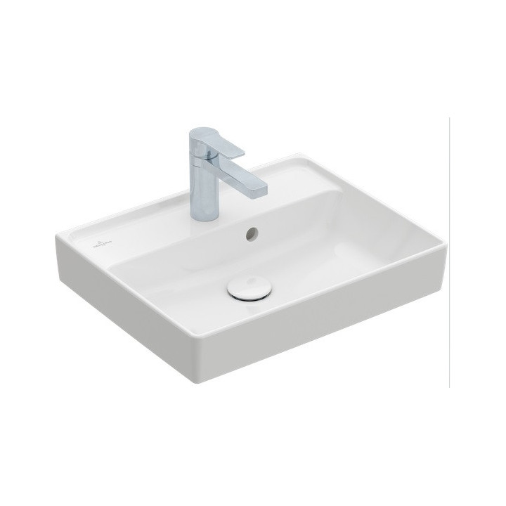 Umywalka meblowa podwójna Villeroy&Boch Collaro, 130x47cm, z przelewem, biała