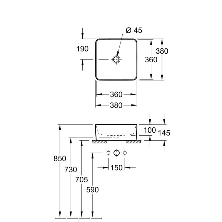Umywalka meblowa podwójna Villeroy&Boch Collaro, 130x47cm, z przelewem, biała