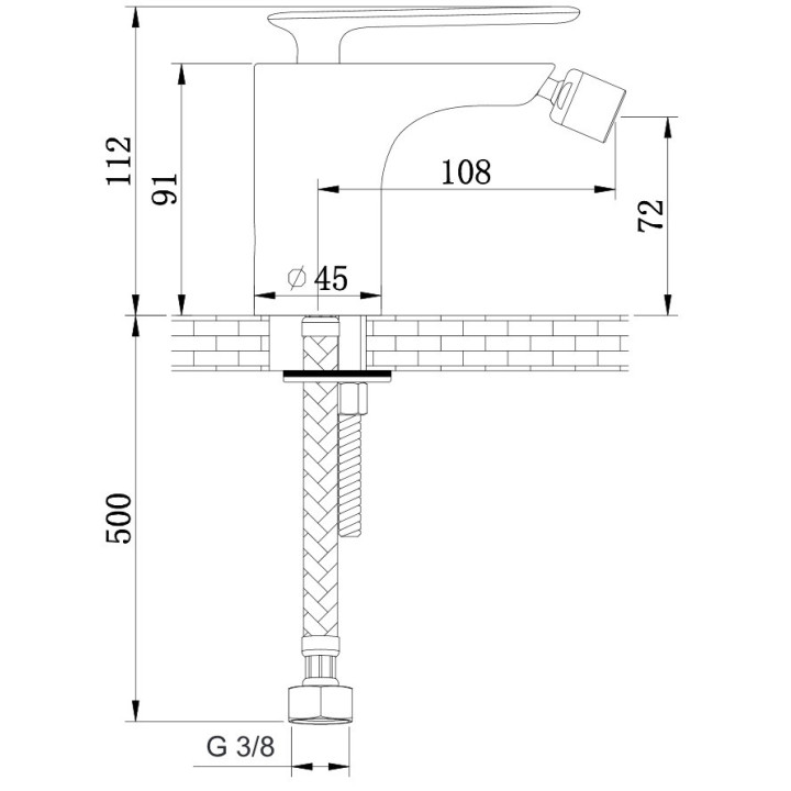 Bateria umywalkowa Kohlman Experience, jednouchwytowa, wylewka 108mm, czarny mat