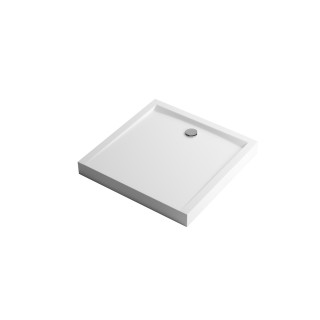 Brodzik kwadratowy wysoki Excellent Forma 80x80, akrylowy, biały