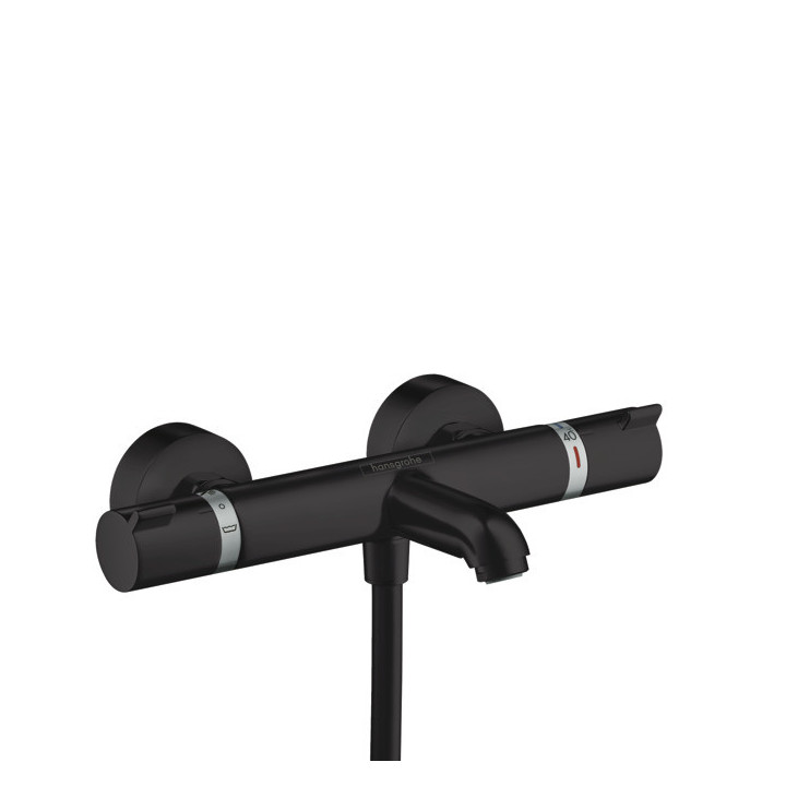 Wannowa bateria termostatyczna Hansgrohe Ecostat Comfort, natynkowa, 2 odbiorniki, czarny mat