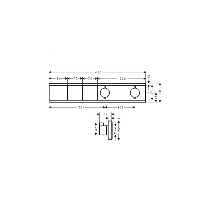 Bateria termostatyczna Hansgrohe RainSelect, podtynkowa, 2 odbiorniki, czarny mat