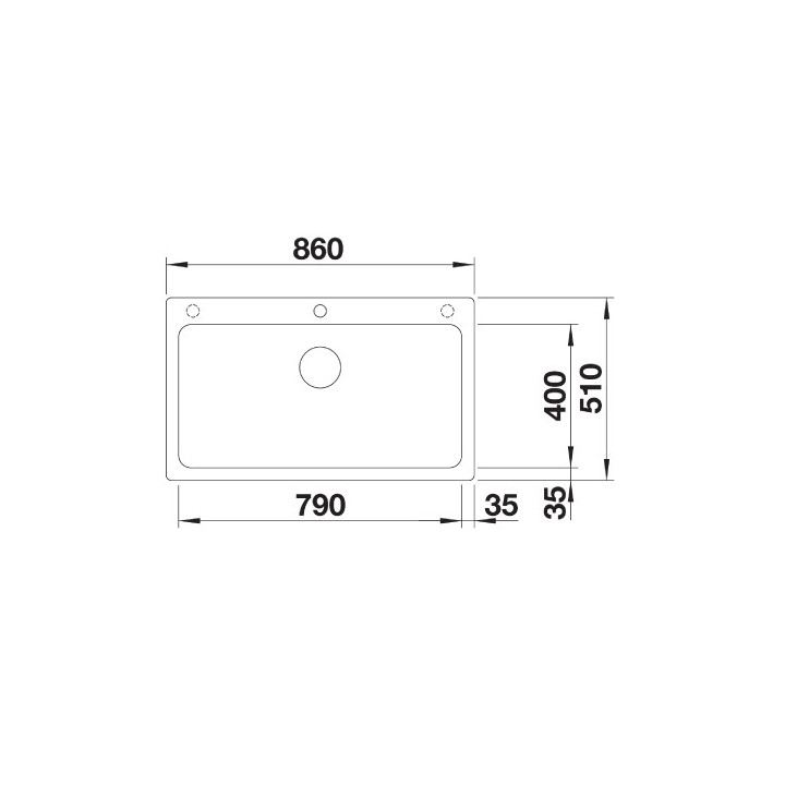 Zlewozmywak Do zabudowy 78x50 cm Blanco RONDOVAL 45 S, biały