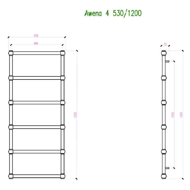 Grzejnik Imers Minimal 1 53x90 cm - biały