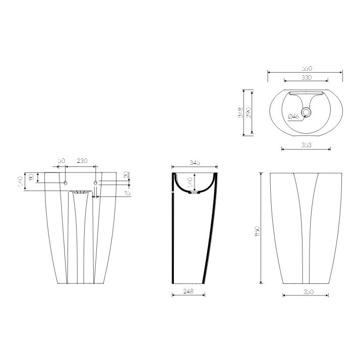 Umywalka Marmorin Selia stojąca przyścienna