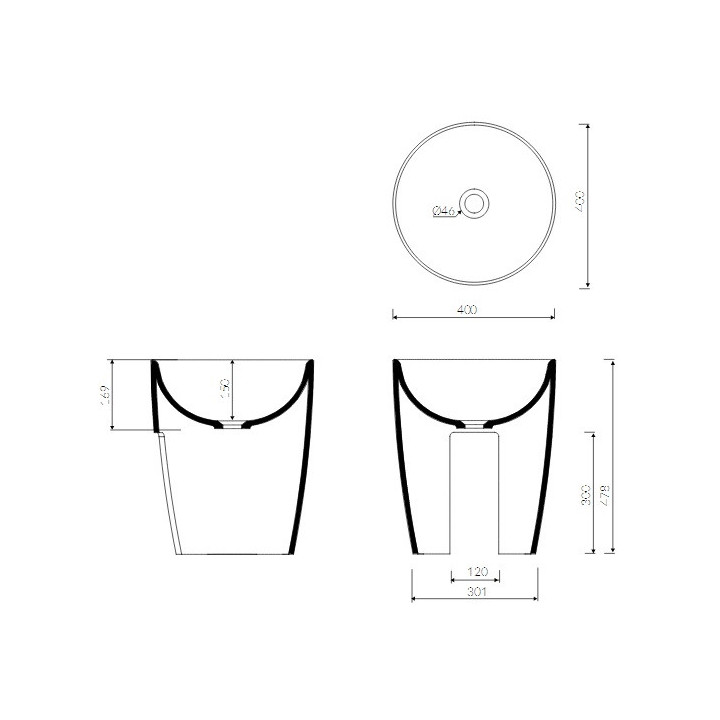 Umywalka Marmorin Lara 40x40 cm