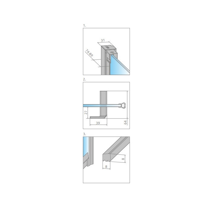 Drzwi prysznicowe Radaway Nes KDS II 120, lewe, 1200x2000mm, srebrny profil