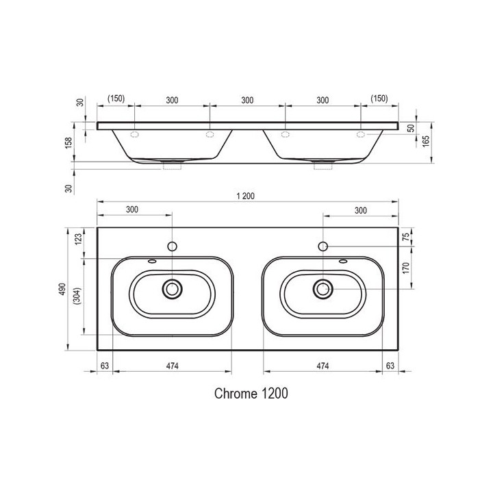 Umywalka nablatowa Ravak Solo, konglomeratowa, 58x40cm, biała