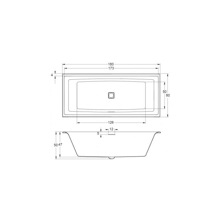 Wanna prostokątna Riho Still Square, 180x80cm, biała