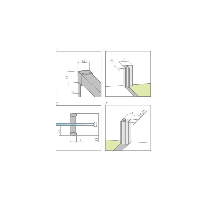 Parawan nawannowy Radaway Euphoria PNJ 60, szkło przejrzyste, 600-610x1500mm, profil chrom