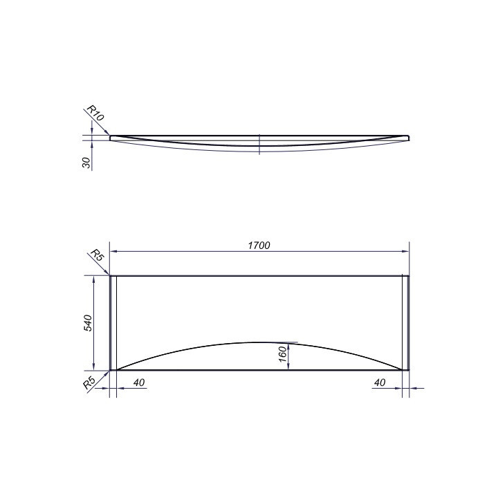 Panel czołowy Cersanit Virgo/Intro 170, biały