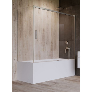 Parawan nawannowy Radaway Idea Black PN DWD 180, rozsuwany, szkło przejrzyste, 180x150cm, czarny profil