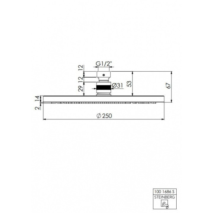Deszczownica Steinberg Seria 100 - średnica 25 cm, czarna