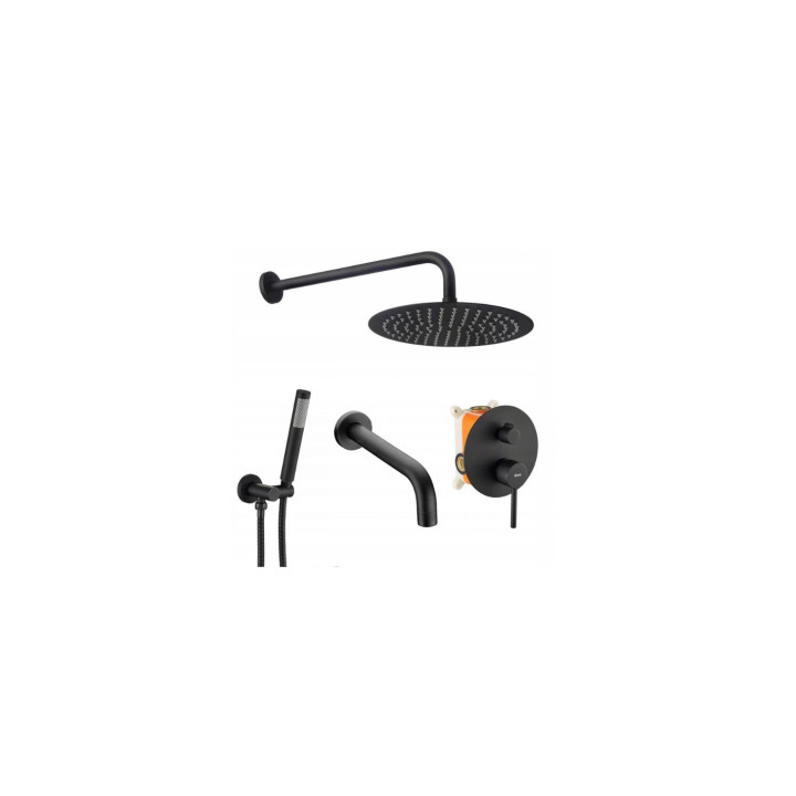 Zestaw wannowo-prysznicowy Rea Lungo Black - czarny