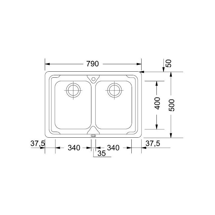Zlewozmywak stalowy Franke LOGICA 620-79 - stal szlachetna jedwab