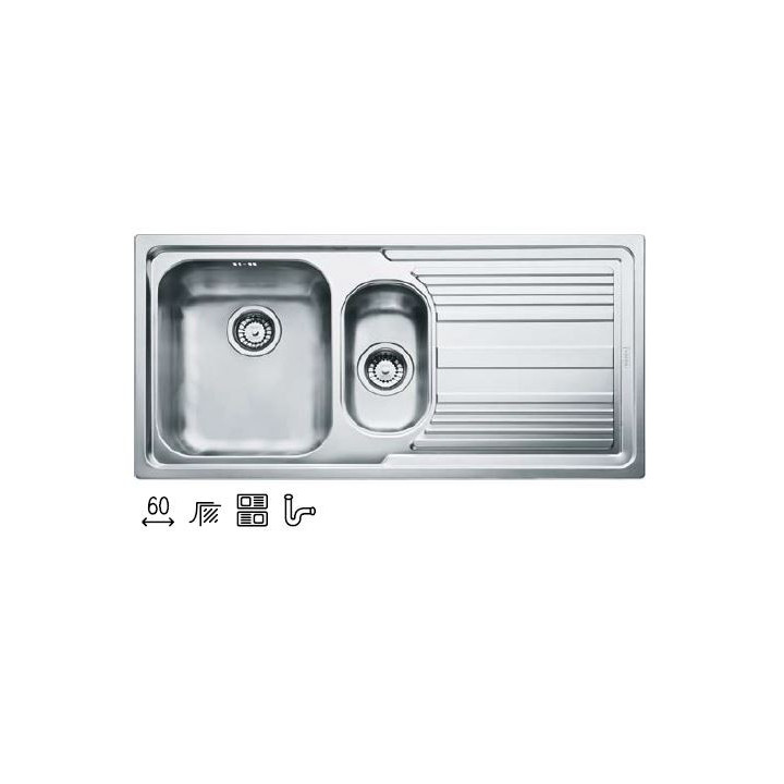 Zlewozmywak stalowy Franke LOGICA 651 lewa - stal szlachetna jedwab