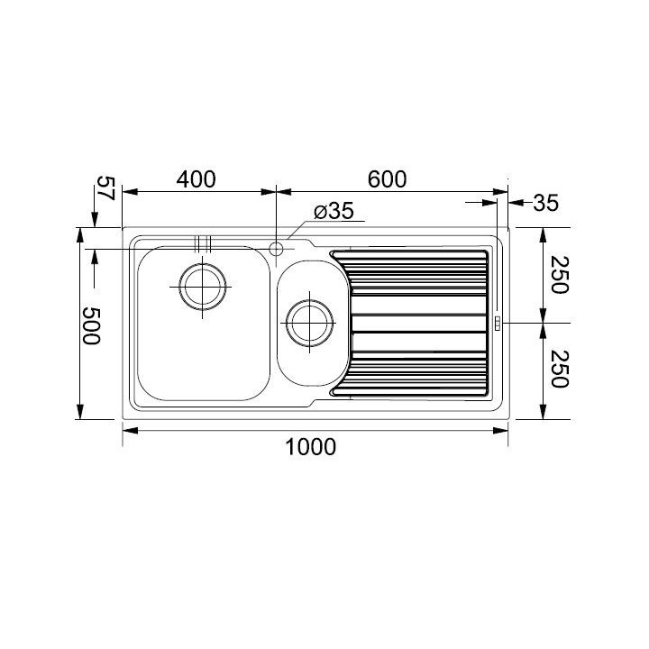 Zlewozmywak stalowy Franke LOGICA 651 lewa - stal szlachetna jedwab