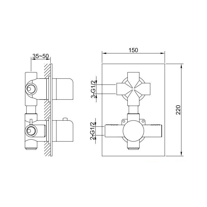 Zestaw prysznicowy Kohlman Excelent z baterią termostatyczną chrom- sanitbuy.pl