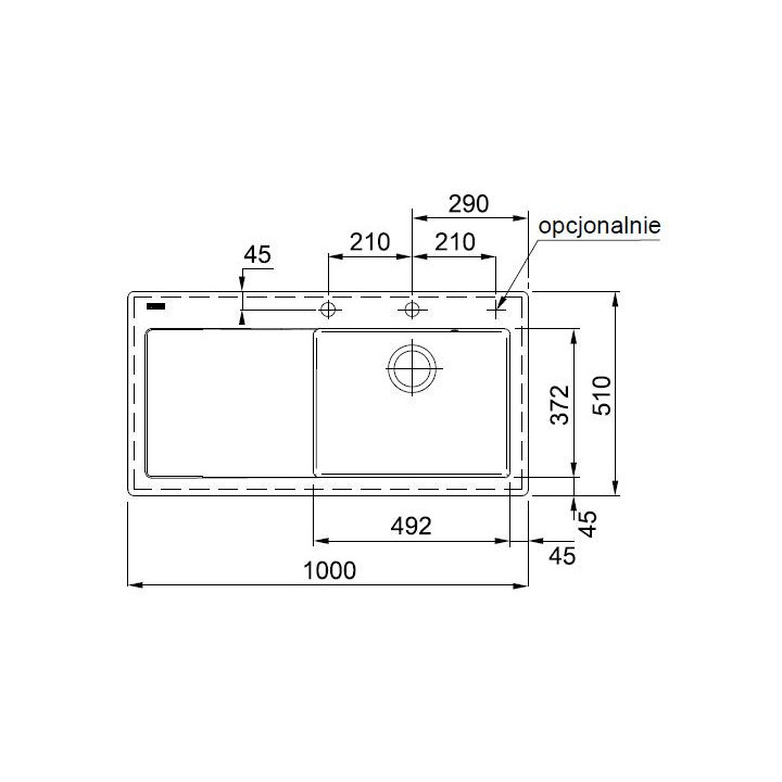 Zlewozmywak ceramiczny Franke MYTHOS 611-100 prawy - onyx