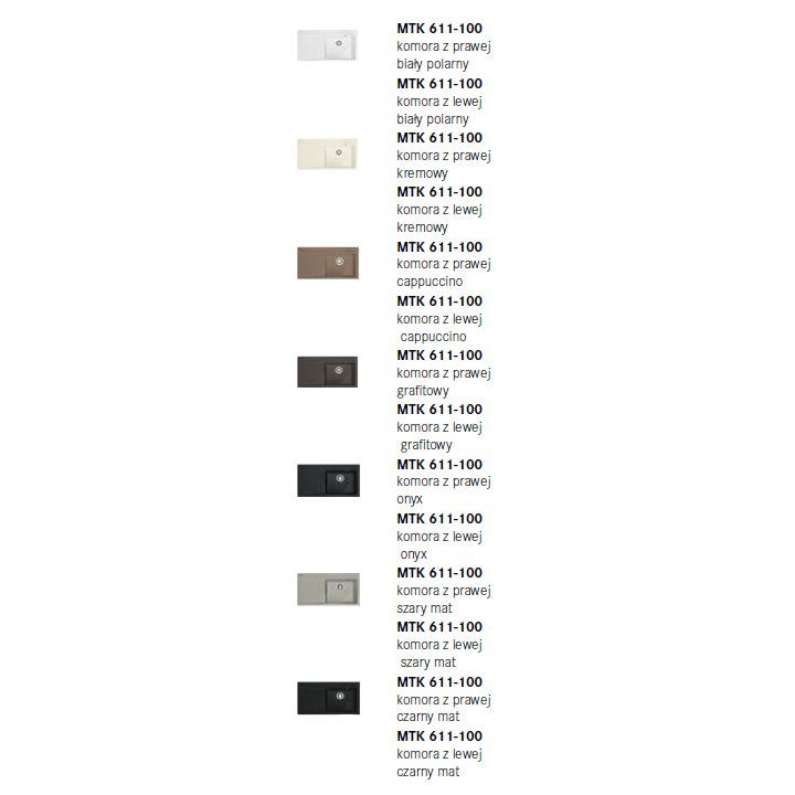 Zlewozmywak ceramiczny Franke MYTHOS 611-100 prawy - czarny mat