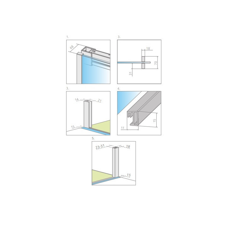Front kabiny prysznicowej Radaway Espera Pro KDJ 140, lewy, 1400x2000mm, ciche domykanie, profil chrom