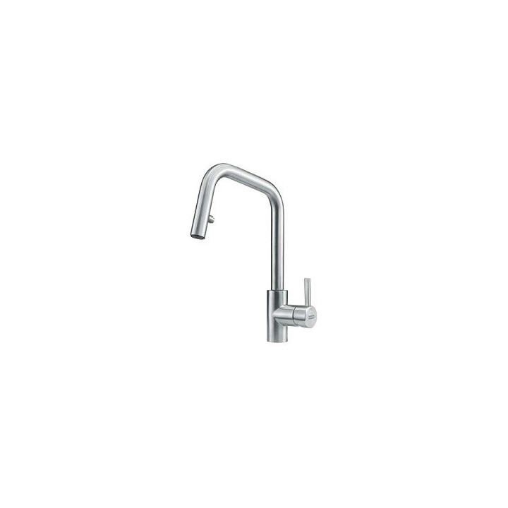 Bateria z wyciąganą wylewką Franke KUBUS PULL-OUT SPRAY - stal szlachetna