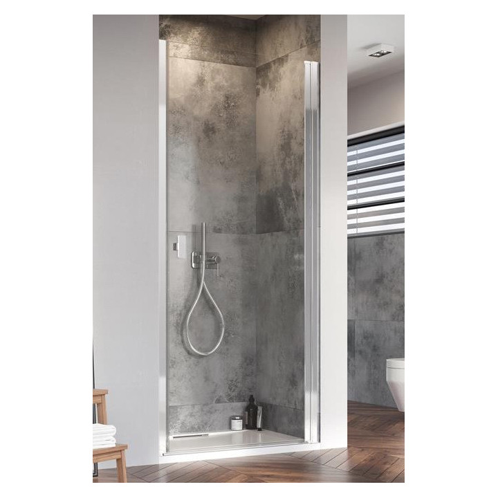 Front do kabiny prysznicowej Radaway Nes 8 Black KDS I 140,  drzwi lewe, szkło przejrzyste, 1400x2000mm, czarny profil