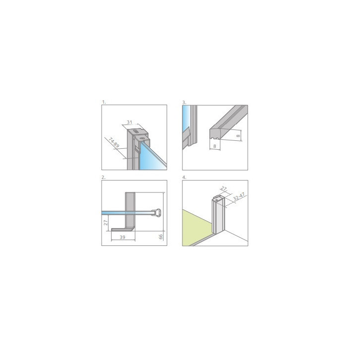 Front do kabiny prysznicowej Radaway Nes 8 Black KDS I 140,  drzwi lewe, szkło przejrzyste, 1400x2000mm, czarny profil