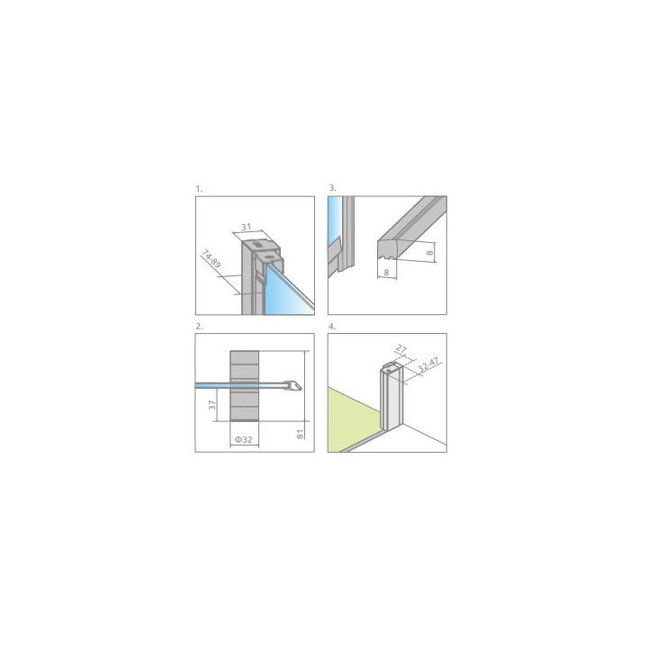 Drzwi prysznicowe do wnęki Radaway Nes 8 Black DWS I 140, lewe, szkło przejrzyste, 1400x2000mm, czarny profil