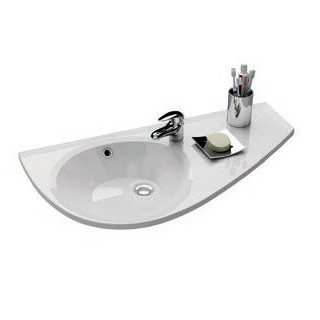 Umywalka Ravak Avocado prawa, 85 cm z otworami - biała