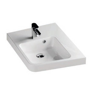 Umywalka narożna Ravak BeHappy II, prawa, 50 cm z otworami - biała