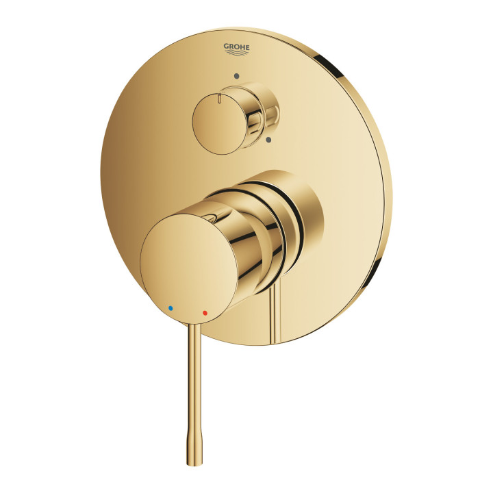 Bateria wannowo-natryskowa Grohe Essence ścienna, jednouchwytowa 3-odbiorniki - cool sunrise 