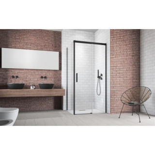 Ścianka boczna Radaway Idea Black KDJ S1 75 LEWA 73-74.5x200.5cm, szkło przejrzyste, profil czarny
