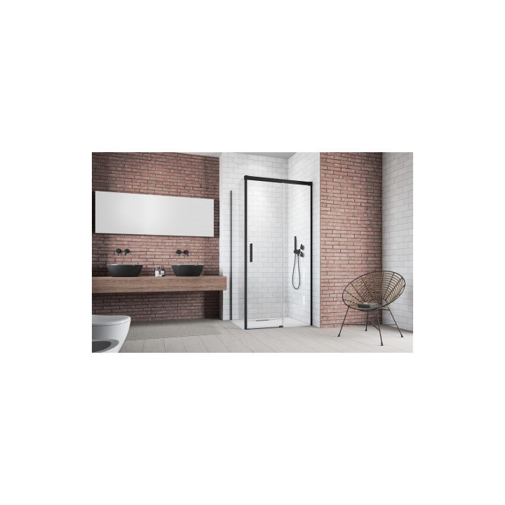 Ścianka boczna Radaway Idea Black KDJ S1 80 LEWA 78-79.5x200.5cm, szkło przejrzyste, profil czarny