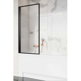 Parawan nawannowy Radaway Nes 8 Black PND I, lewy, składany, szkło przejrzyste, 140x150cm, czarny profil