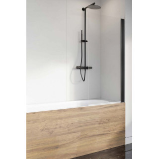 Parawan nawannowy Radaway Nes 8 Black PNJ I, prawy, szkło przejrzyste, 80x150cm, czarny profil
