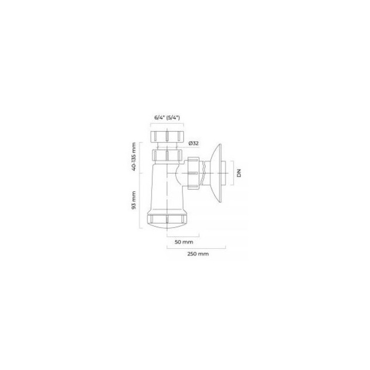 Syfon umywalkowy butelkowy Oltens Harkan, 1 1/4" plastikowy - biały
