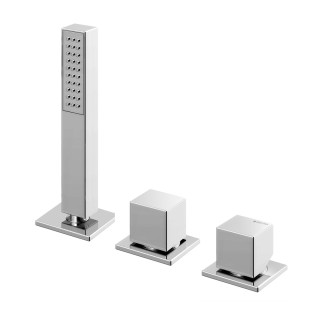 Bateria wannowa 4-otworowa Bruma Adamastor, 2 wyjścia wody, zestaw natryskowy, chrom