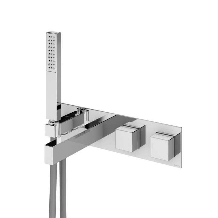 Termostatyczna bateria natryskowa Bruma Adamastor, podtynkowa, 2 wyjścia wody, zestaw natryskowy, chrom