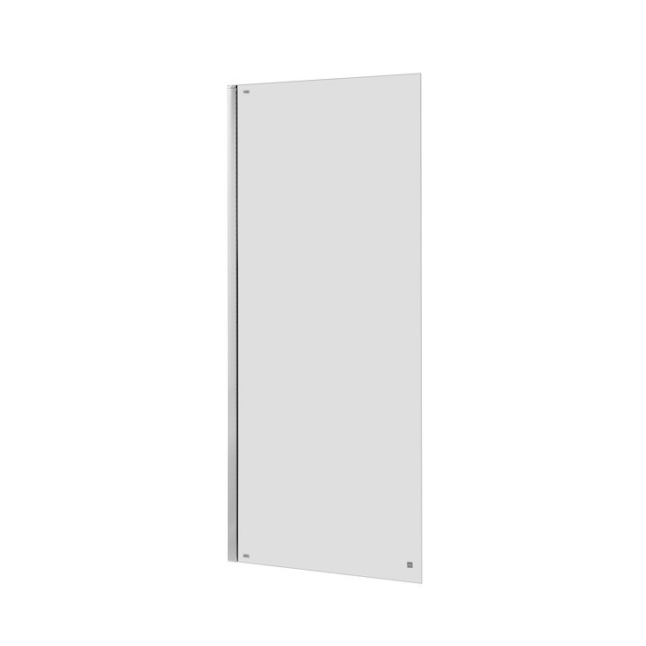 Parawan wannowy jednoczęściowy Roca Capital, 85x40, z powłoką MaxiClean, profile aluminiowe chromowane